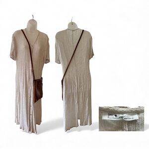 Elegant Cream Dress with Brown Accents